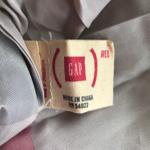 GAP (RED) Packable Striped Tote Folds Into Pocket - Picture 7 of 12